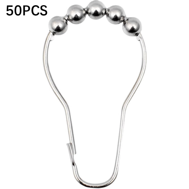 50Pcs 5-Beads Gourd Shaped Ring Stainless Steel Roller Ball Shower Curtain Hook 50Pcs 5-Beads Gourd Shaped Ring Stainless Steel Roller Ball Shower Curtain Hook